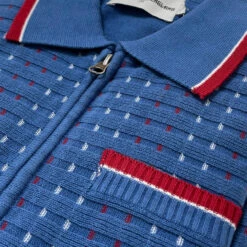 Coltrane Mod Jacquard Knit Polo B -Fashionable Men's Clothing Store madcap england coltrane jacqaurd polo federal blue 4 21805.1683192623