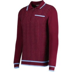 Coltrane Mod Jacquard Knit Polo Z -Fashionable Men's Clothing Store madcap england coltrane jacqaurd polo zinfandel 2 95099.1683192083 1