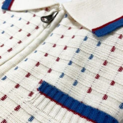 Coltrane Mod Jacquard Knit Polo B -Fashionable Men's Clothing Store madcap england coltrane knitted polo snow close up 81495.1678197978 1