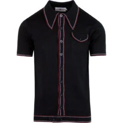 Crawdaddy Micro Dash Knit Polo (IP) -Fashionable Men's Clothing Store madcap england crawdaddy polo black 01 80650.1661274024 2