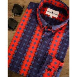 Diamond Dots Mod High Collar Shirt -Fashionable Men's Clothing Store madcap england diamond dots shirt 95587.1661263166