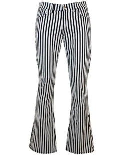 'Duke' - Retro 60s/70s Striped Flares By MADCAP BW -Fashionable Men's Clothing Store madcap england duke flares blackwhite3 94541.1666957879