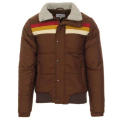 Edge Retro Stripe Ski Jacket (Navy) -Fashionable Men's Clothing Store madcap england edge retro ski jacket brown 31 53253.1661264340 2