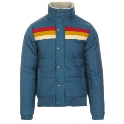 Edge Retro Stripe Ski Jacket (Navy) -Fashionable Men's Clothing Store madcap england edge ski jacket moroccan blue 5 18156.1661264354 1
