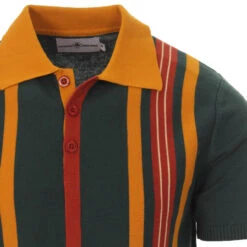 Farlowe Mod Stripe Knit Polo Top GO -Fashionable Men's Clothing Store madcap england farlowe knitted polo green 2 80352.1661261214 3