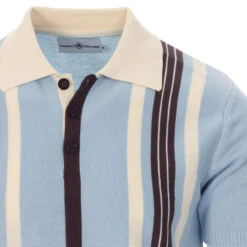 Farlowe Mod Stripe Knit Polo Top WS -Fashionable Men's Clothing Store madcap england farlowe knitted polo top winter sky 2 76132.1661261183 1