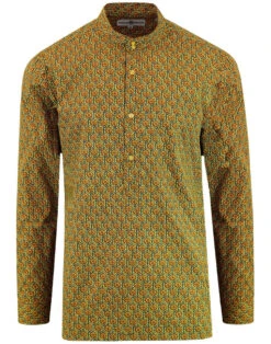 Middle Earth 60s Mod Kaftan Shirt -Fashionable Men's Clothing Store madcap england floral hexagon shirt yellow 4 09556.1661268668