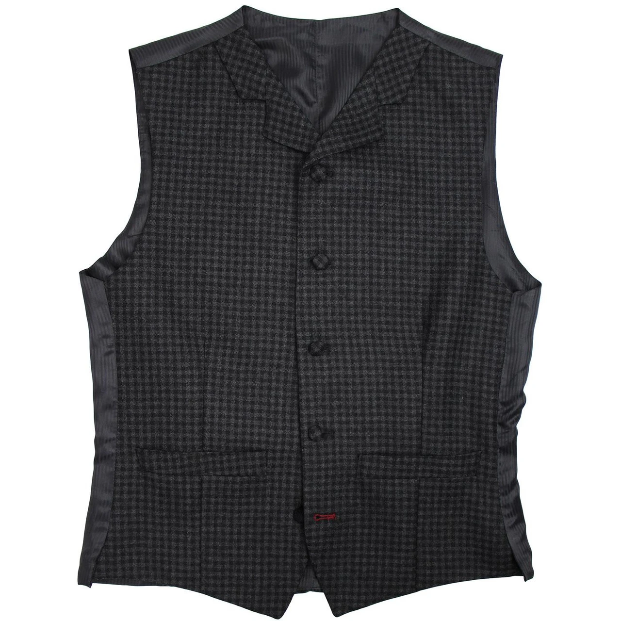 Gingham High Fasten Lapel Waistcoat 1 Gingham High Fasten Lapel Waistcoat