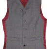 Mod POW Check Lapel Waistcoat GREY