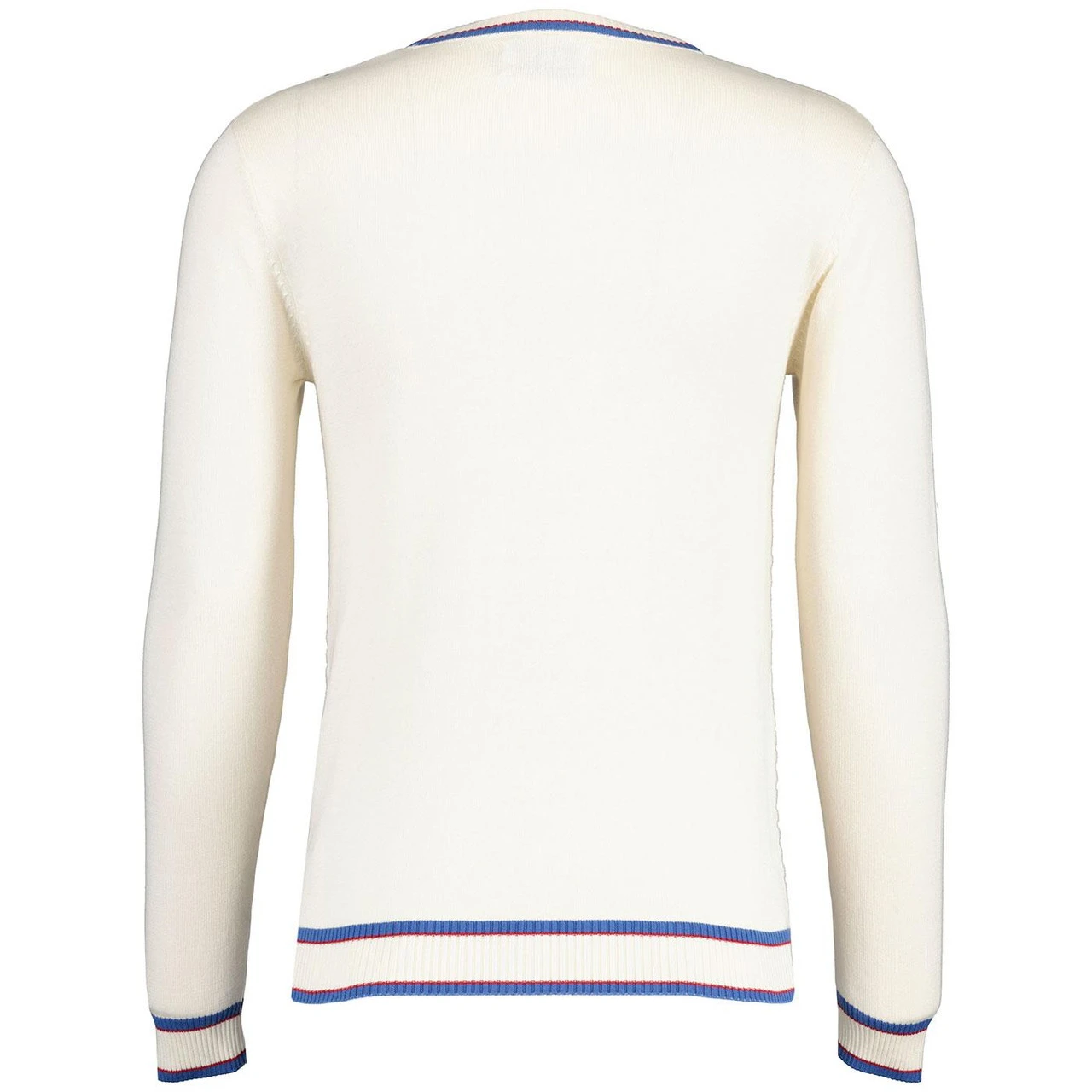 Hawkins Mod Jacquard Dash Front Jumper In Snow White 2 Hawkins Mod Jacquard Dash Front Jumper In Snow White - Image 2