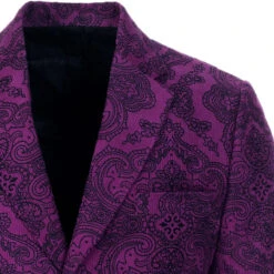 Purple Paisley Rave 60s Cord Blazer -Fashionable Men's Clothing Store madcap england hendriz cod paisley blazer grape 3 32431.1661263932