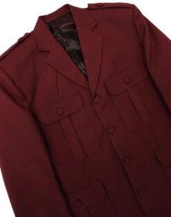 Mod Hopsack Safari Jacket BURGUNDY -Fashionable Men's Clothing Store madcap england hopsack safari blazer bordo 2 36800.1661269298 1
