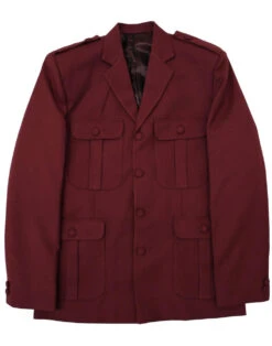 Mod Hopsack Safari Jacket BURGUNDY -Fashionable Men's Clothing Store madcap england hopsack safari blazer bordo 3 60625.1661269300 1