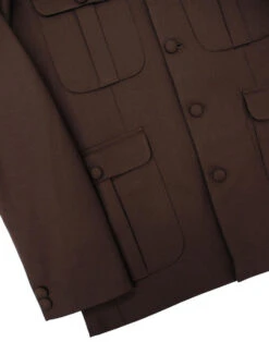 Mod Hopsack Safari Jacket BURGUNDY -Fashionable Men's Clothing Store madcap england hopsack safari blazer brown 2 62078.1661269283 1