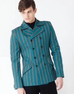Howl Double Breasted Stripe Blazer -Fashionable Men's Clothing Store madcap england howl blazer green2 65033.1661268827