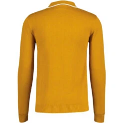 Junot Mod Waffle Stripe Panel Knit Polo Buckthorne 11 Junot Mod Waffle Stripe Panel Knit Polo Buckthorne -Fashionable Men's Clothing Store madcap england junot textured stripe knitted polo top buckthorne 1 37598.1697534836