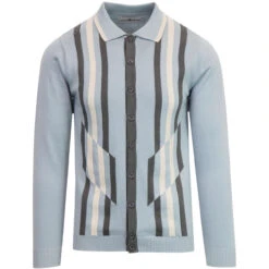 Kazimir Abstract Stripe Polo (BF) -Fashionable Men's Clothing Store madcap england kazimir stripe polo cardigan blue fog 3 88887.1661265833