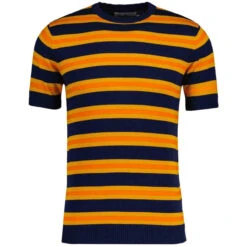 Kingsnake Mod Stripe Knit Tee B -Fashionable Men's Clothing Store madcap england kingsnake stripe knit tee navy 3 06091.1668164233 1