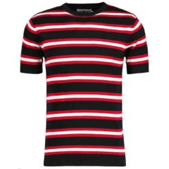 Kingsnake Mod Stripe Knit Tee N -Fashionable Men's Clothing Store madcap england kingsnake stripe knitted tee black 1 65268.1668164278