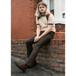 Logan Bootcut Hopsack Trousers (St) -Fashionable Men's Clothing Store madcap england logan bootcut brown2 67713.1661261712 2