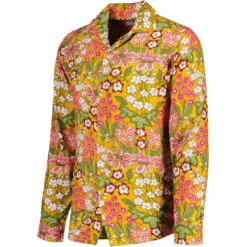 Rock-a-Hula Retro Rayon Floral LS Revere Collar Shirt Mustard -Fashionable Men's Clothing Store madcap england long sleeve floral rayon shirt mustard mc1075 2 30935.1698858537