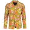 Rock-a-Hula Retro Rayon Floral LS Revere Collar Shirt Mustard