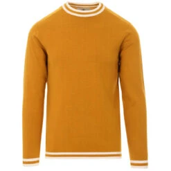 LS Moon Mod Tipped Knit Jumper (Z) -Fashionable Men's Clothing Store madcap england ls moon jumper harvest gold 4 55473.1661262034 5