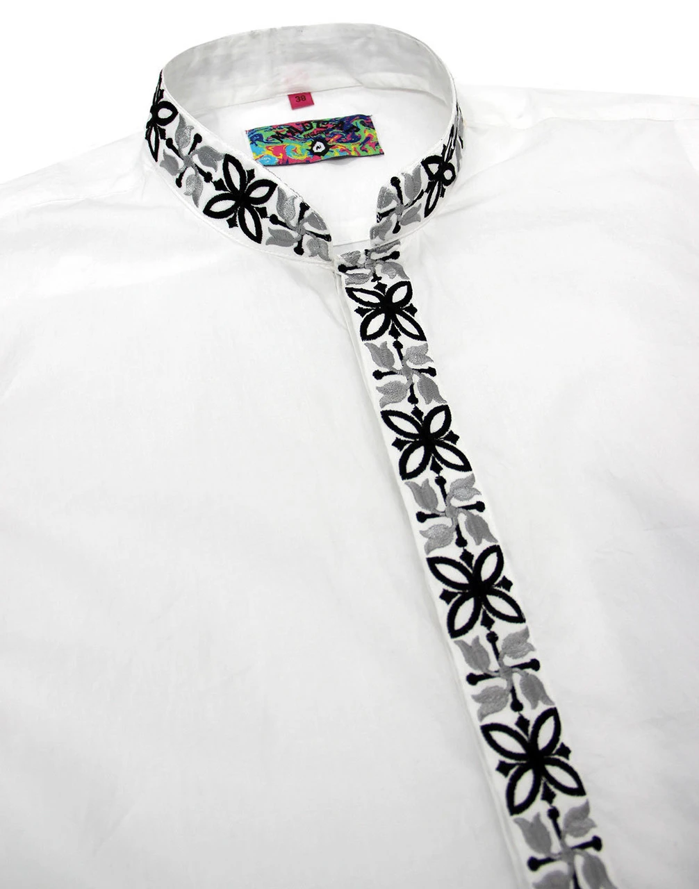 Avory 60s Mandarin Collar Shirt (N) 7 Avory 60s Mandarin Collar Shirt (N) - Image 7