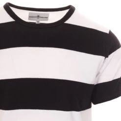 Milne Retro Mod Block Stripe Tee R -Fashionable Men's Clothing Store madcap england milne block stripe tee black white 4 53562.1661269979 1