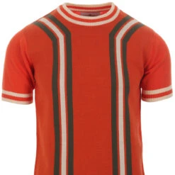 Modernista 70s Waffle Stripe Tee E -Fashionable Men's Clothing Store madcap england modernista knitted tee koi 31 78009.1661265087 4