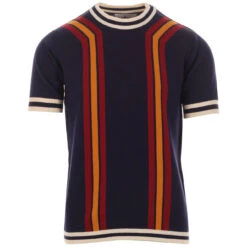 Modernista Mod Waffle Stripe Tee H -Fashionable Men's Clothing Store madcap england modernista stripe knit tee navy 3 37491.1661265043 1