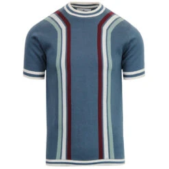 Modernista 70s Waffle Stripe Tee E -Fashionable Men's Clothing Store madcap england modernista stripe knit tee orion 3 18074.1661265768 4