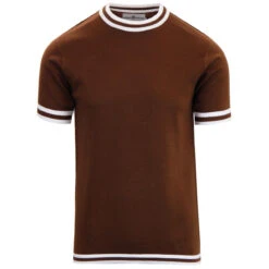 Moon 60s Mod Tipped Knit Tee HONEY -Fashionable Men's Clothing Store madcap england moon knitted tipped tee brown 1 68462.1661266101 2