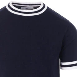 Moon Mod Tipped Knit Tee (Birch) -Fashionable Men's Clothing Store madcap england moon knitted tipped tee navy 2 63428.1661271662 4