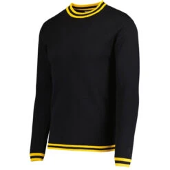 LS Moon Mod Tipped Knit Jumper B/Y 33 LS Moon Mod Tipped Knit Jumper B/Y -Fashionable Men's Clothing Store madcap england moon long sleeve knitted tee black yellow mc587 1 44011.1690373707