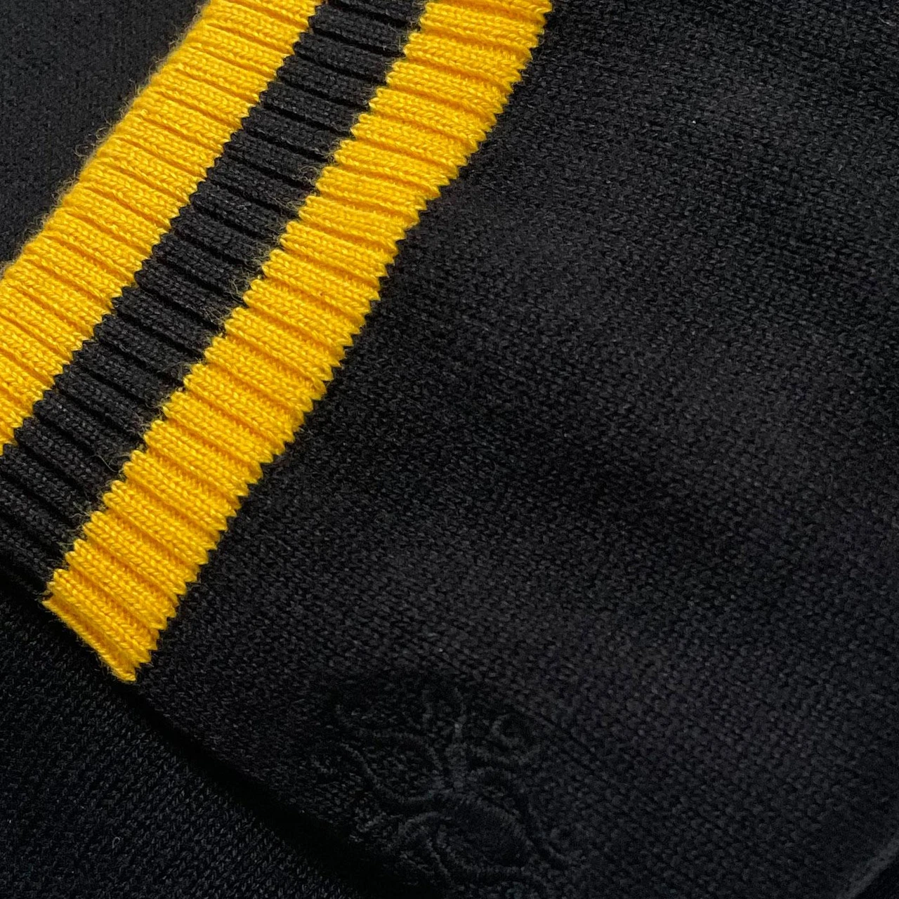 LS Moon Mod Tipped Knit Jumper B/Y 2 LS Moon Mod Tipped Knit Jumper B/Y - Image 2