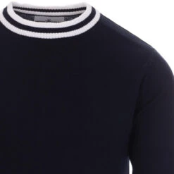 LS Moon Mod Tipped Knit Jumper (N) -Fashionable Men's Clothing Store madcap england moon long sleeve top navy 3 68911.1661262088