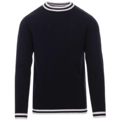 LS Moon Mod Tipped Knit Jumper B/Y 39 LS Moon Mod Tipped Knit Jumper B/Y -Fashionable Men's Clothing Store madcap england moon long sleeve top navy 4 17133.1661262086 4