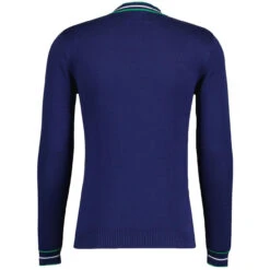 Moore Mod Pointelle Knit Tipped Mock Turtleneck Jumper In Zinfandel -Fashionable Men's Clothing Store madcap england moore ls jumper navy mc1049 11 25302.1693991742 1