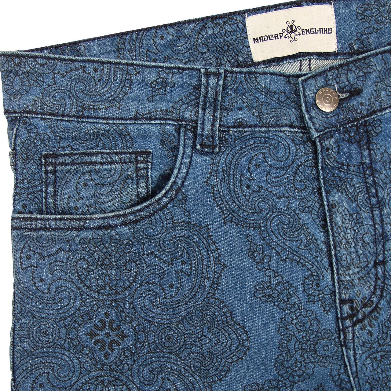 Paisley Rave Retro 70s Denim Flares 2 Paisley Rave Retro 70s Denim Flares - Image 2
