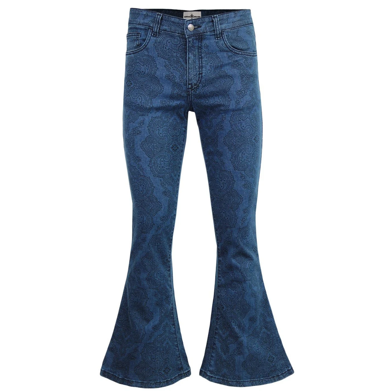 Paisley Rave Retro 70s Denim Flares 1 Paisley Rave Retro 70s Denim Flares