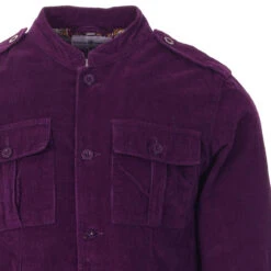 Pepper Mod Cord Tunic Jacket (Ink) -Fashionable Men's Clothing Store madcap england pepper cord tunic jacket purple close up 83730.1661262677 3