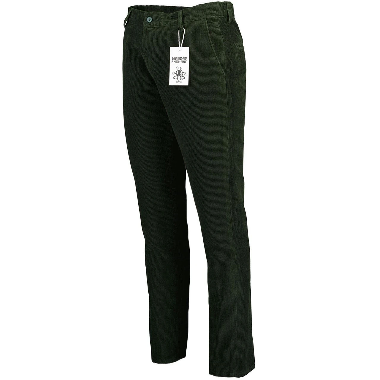 Psycho Mod Slim Cord Trousers Green 4 Psycho Mod Slim Cord Trousers Green - Image 4
