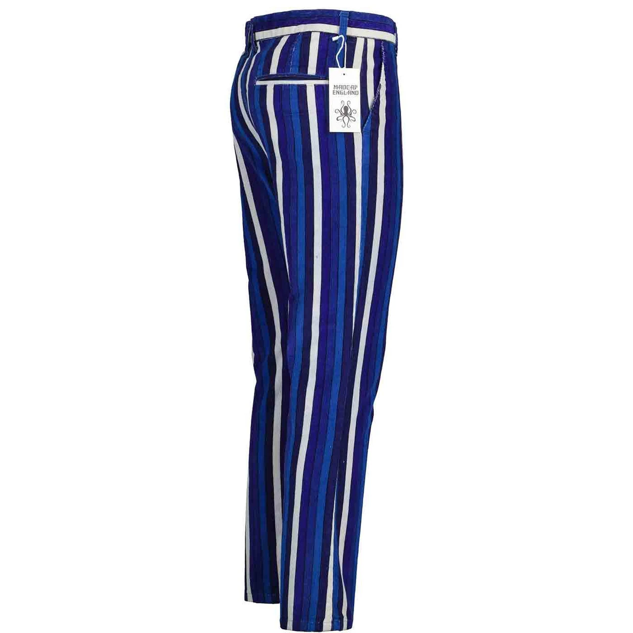Spectrum Stripe Slim Leg Cords BLUE 2 Spectrum Stripe Slim Leg Cords BLUE - Image 2