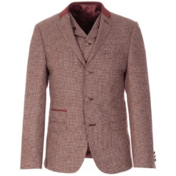 Mod 3 Button Dogtooth Suit Jacket -Fashionable Men's Clothing Store madcap england puppytooth suit jacket and waistcoat berry 1 77222.1661263663