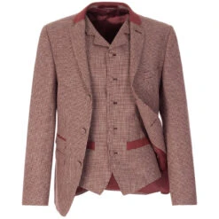 Mod 3 Button Dogtooth Suit Jacket -Fashionable Men's Clothing Store madcap england puppytotth jacket and waistcoat berry 2 40542.1661263662