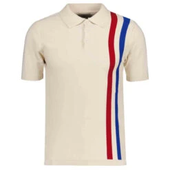 Beck Mod Racing Stripe Knit Polo NB -Fashionable Men's Clothing Store madcap england racing stripe knitted polo birch 3 85057.1668444257 1