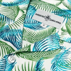 Rock-a-Hula Retro Rayon Feather Palm Leaf SS Hawaiian Shirt -Fashionable Men's Clothing Store madcap england rayon leaf print revere collar ss shirt mc1077 3 22450.1696591251