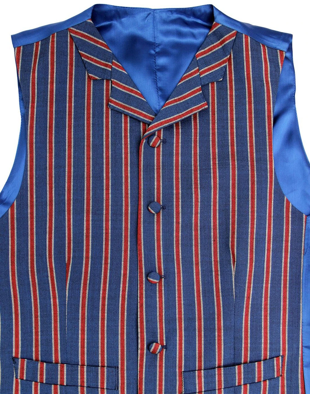 Mod Regatta Stripe Lapel Waistcoat 2 Mod Regatta Stripe Lapel Waistcoat - Image 2
