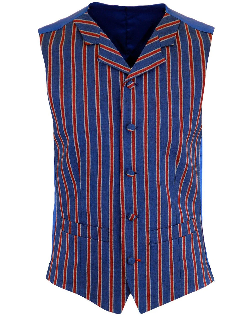 Mod Regatta Stripe Lapel Waistcoat 1 Mod Regatta Stripe Lapel Waistcoat
